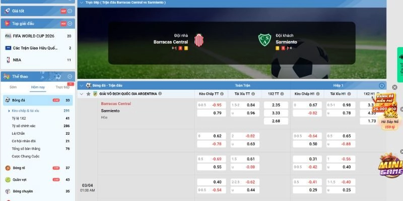 Vivu88 hỗ trợ nhiều kèo cá cược thể thao hấp dẫn